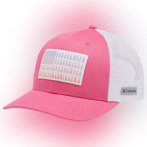 NWT Columbia Tree Flag Mesh Women’s Snapback Cap Wild Geranium/White/Tree Flag